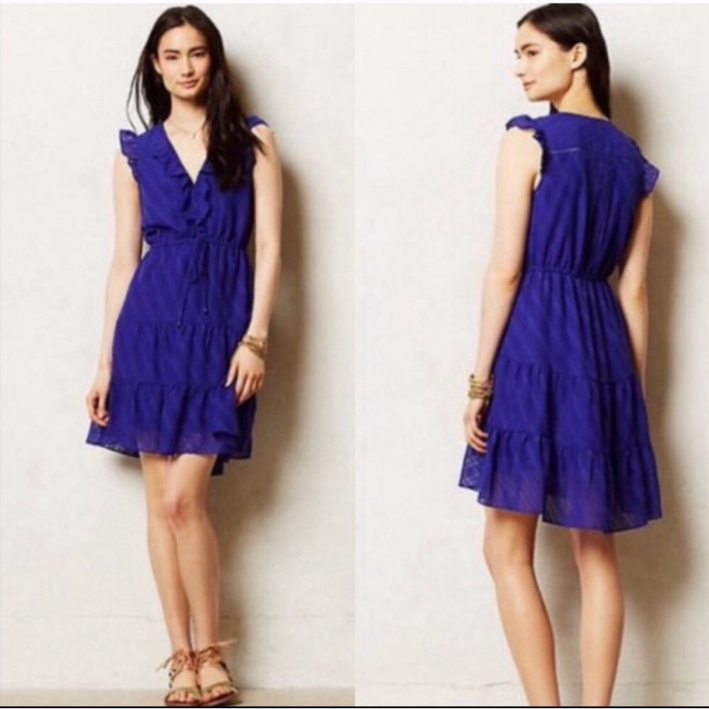 HD in Paris Blue Tiered fit & flare dress | 6P 👗